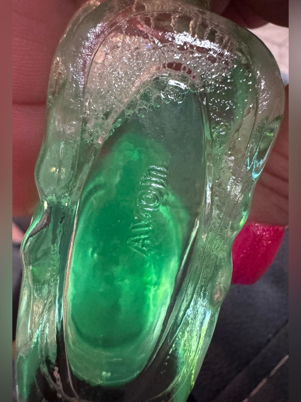 Green Glass Unicorn AVON bottle - Picture 2 of 2